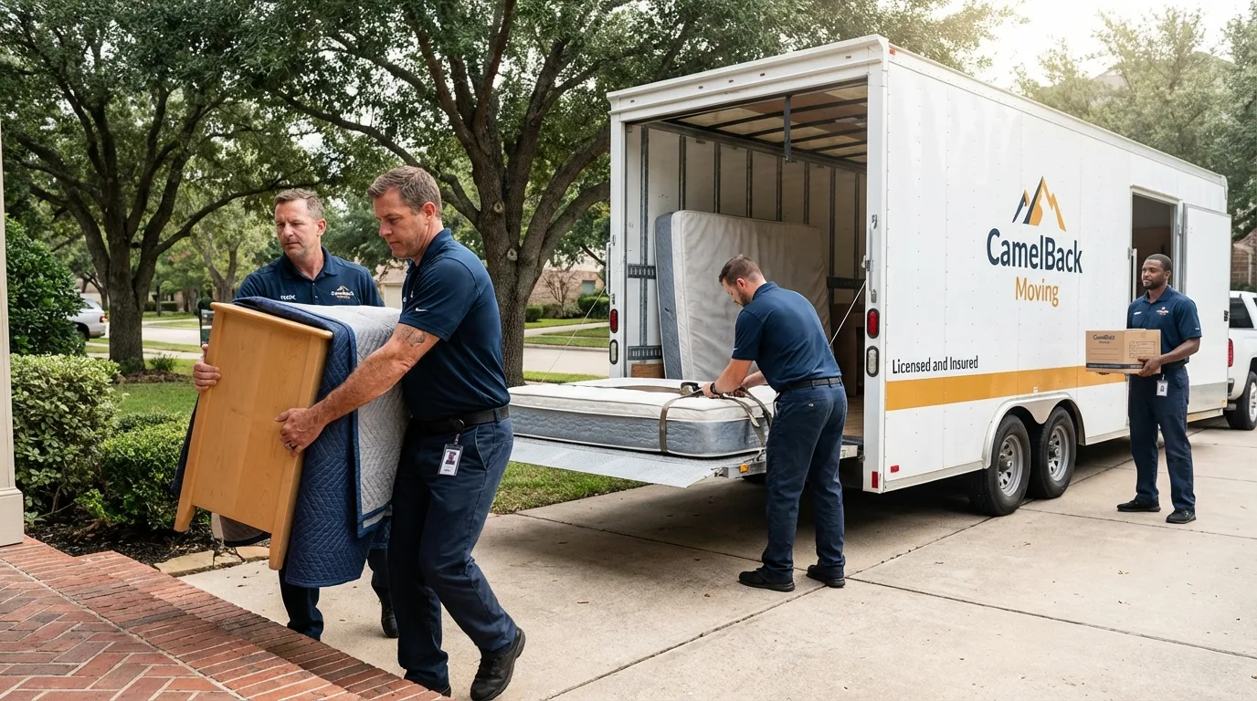 Crew loading residential truck for cross-state move from Front Royal, VA