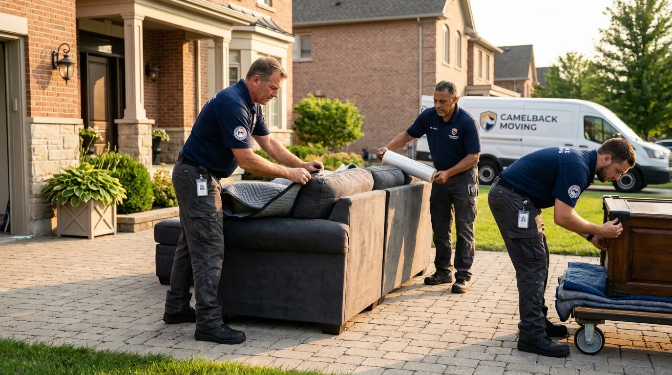 Large estate moving crew wrapping furniture in Front Royal, VA